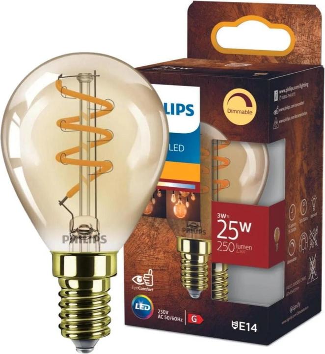 Actual product image Philips Amber (E14, 3 W, 250 lm, 1 x, G)