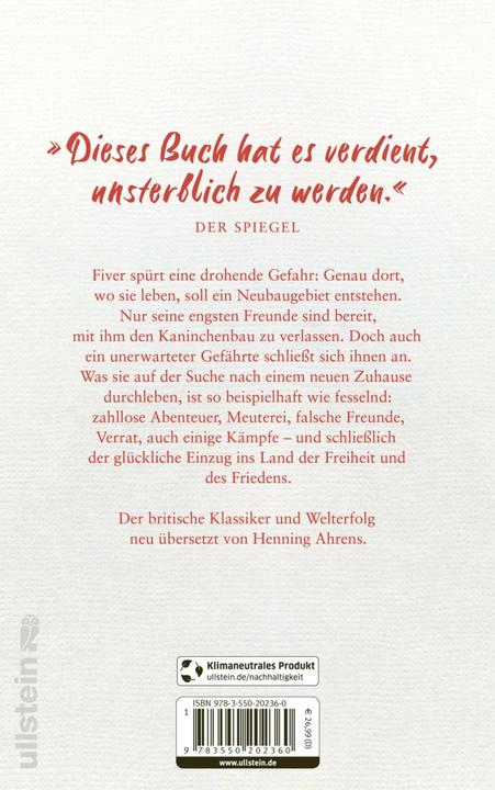 Produktbild Unten am Fluss – »Watership Down« (Deutsch, Richard Adams, Henning Ahrens, 2023)