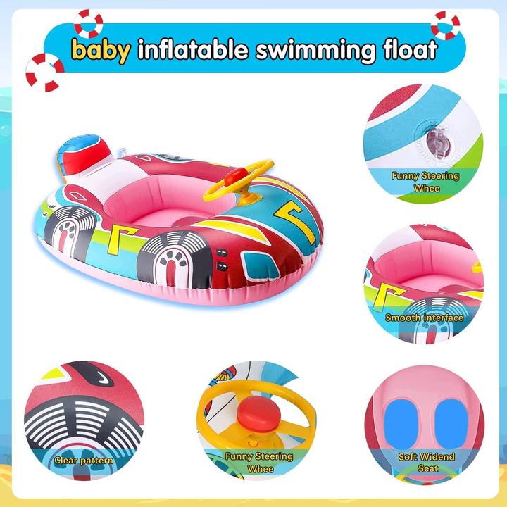 Actual product image Splash & Fun Inflatable Kid Car baby buoyancy aid, floating seat 60x45cm