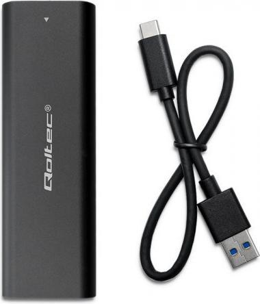 Productafbeelding Qoltec Obudowa | kieszeń do dyskówM.2 SATA SSD | NVME | USB type C (M.2 2230)
