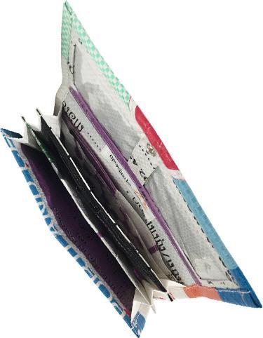 Image du produit Bekos Upcycling - Portefeuille femme en sacs recyclés Patchwork Elephant
