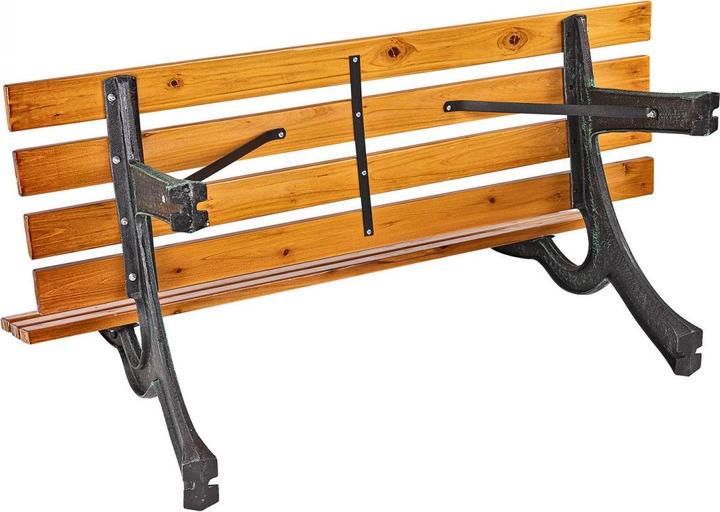 Produktbild Dema Parkbank Gartenbank Sitzbank Bank Gusseisen Holz mahagoni - farben 120 cm