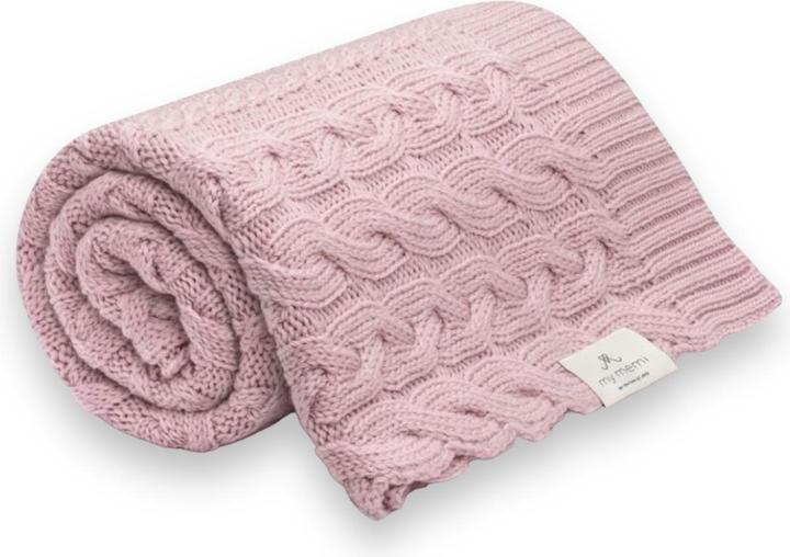 My memi Merino baby blanket - Braided Pink (100 x 80 cm)