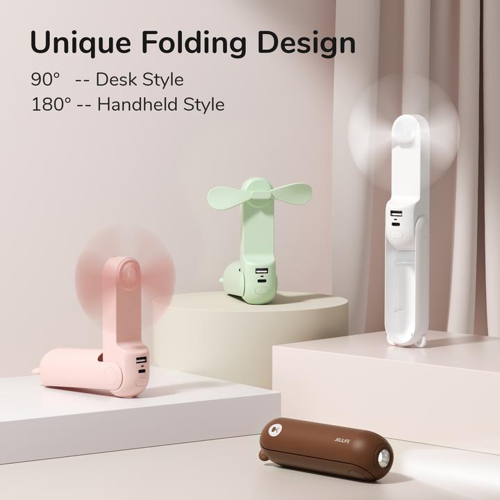 Actual product image Jisulife Handheld Fan Life8 green