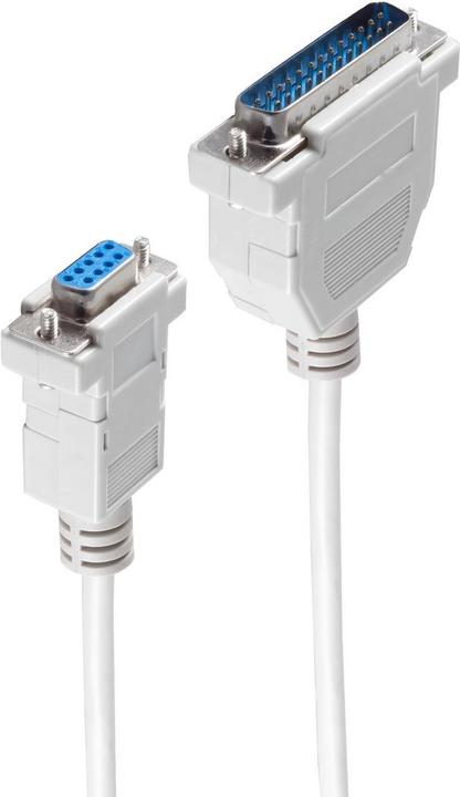 Produktbild Shiverpeaks ®-BASIC-S--Modem-Kabel, 9-pol. Sub D-Kupplung auf 25-pol. Sub D-Stecker, Modem diagram, 9-adrig, mit
