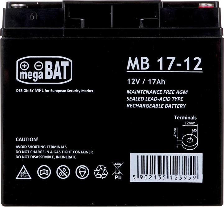 Produktbild MPL Megabat 12V 17Ah M5 AGM Batterie, 3-5 Jahre