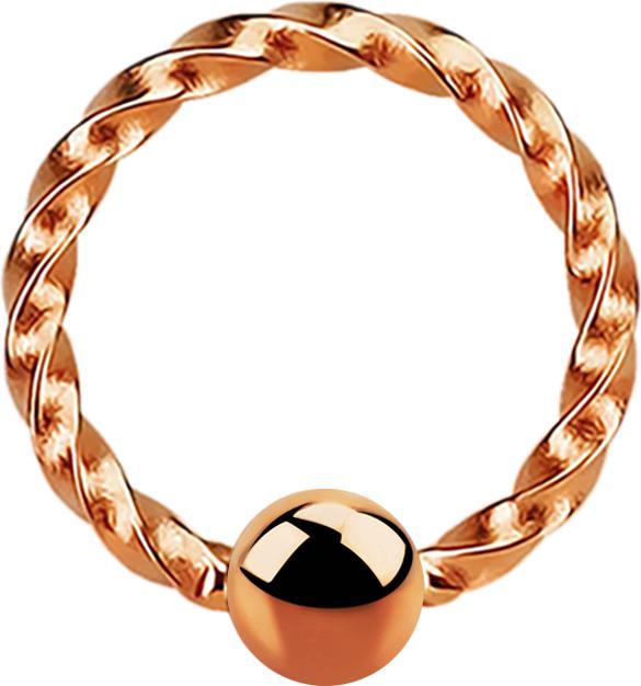 Star Piercing Micro Ball Closure Ring geflochten rosegold (Chirurgenstahl 316L)