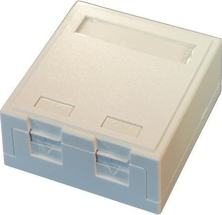 Actual product image Csdk SL Officebox for 2 x RJ45 Keystone connector, hvid (Keystone module holder)