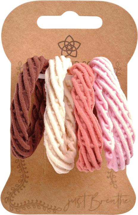 Immagine prodotto Body Mind Soul Cravatta per capelli Yoga avorio/rosa 4 pezzi (Elastico per capelli)