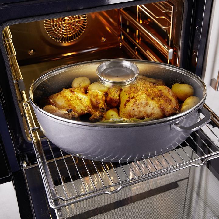 Actual product image Stoneline Gourmet roaster 39 x 26 cm, with aroma glass lid (39 cm, Casserole + Stewpot, Cast aluminium)