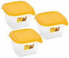 Actual product image Curver Set of Fresh&Go yellow, transparent, square containers