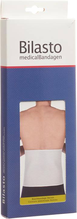 Bilasto Uno Bauchbandage Herren L weiss mit Micro-Klettverschluss (L)