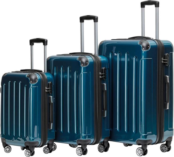 Beibye 3-tlg. Hartschalenkoffer-Set (Handgepäck (bis 50l), M (50 - 90l), XL (ab 115l))