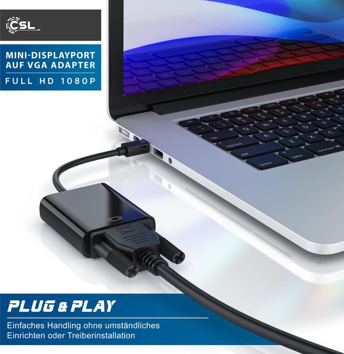 Immagine prodotto CSL Cavo adattatore da Mini DisplayPort a VGA (VGA, 10 cm)