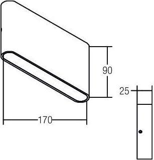 Actual product image Brumberg LED wall light, 2 x 5 W, 9 x 17 cm, aluminium 10046253 (530 lm)