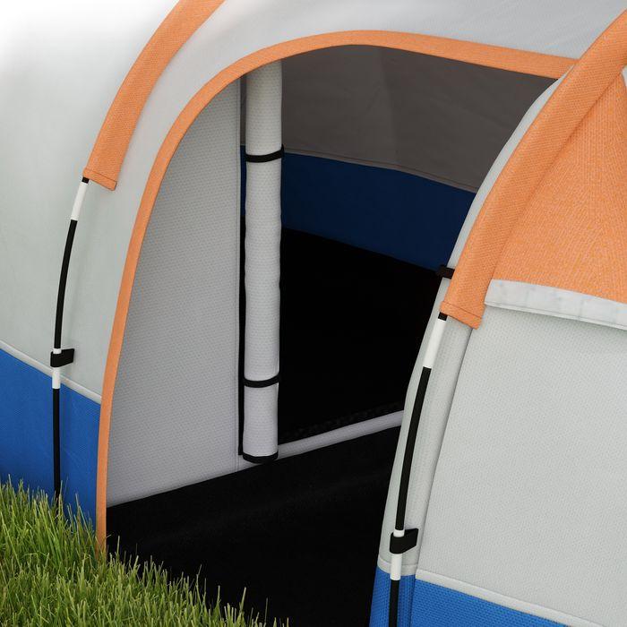Produktbild Swisshandel24 Campingzelt, Tunnelzelt für 3 Personen, mit Lichthaken, Vorzelt für Garten, orange (Tunnelzelt, 3 Personen)
