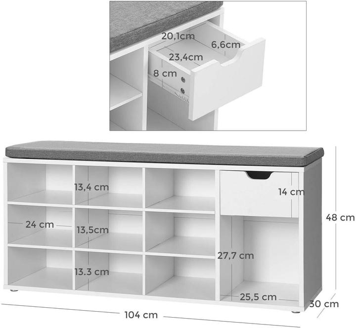 Produktbild Vasagle Schuhbank (104 x 30.5 x 48 cm)