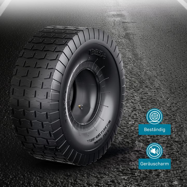 Produktbild Wiltec Reifen für den Aufsitzmäher 18x8.50-8 4pr mit Schlauch Winkelventil Komplettrad (Rasentraktor, Gartenmaschinen Ersatzteile)