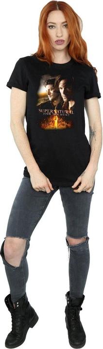 Image du produit Supernatural Femme/Ladies Flaming Poster Cotton Boyfriend T-Shirt (M)