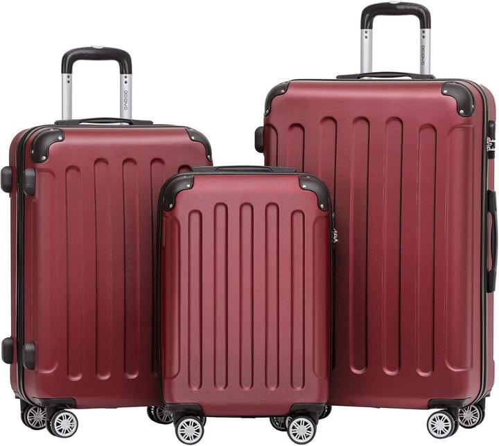 Beibye 3-teiliges Kofferset (110 l, Handgepäck (bis 50l), M (50 - 90l), L (90 - 115l))