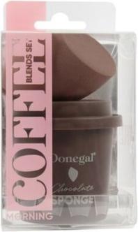 Donegal Gąbka do makijażu Morning Coffee - Chocolate z etui (4352) 1szt