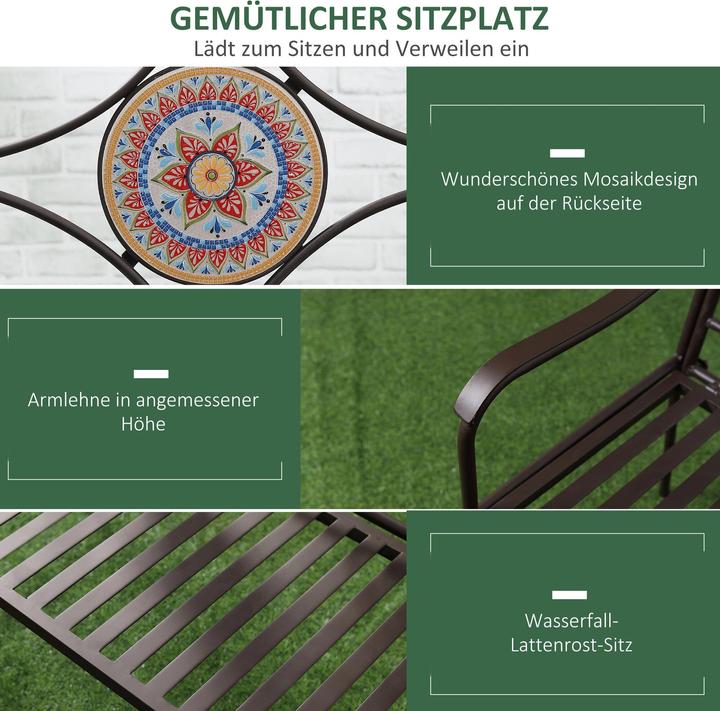Produktbild Outsunny Gartenbank mit Rückenlehne