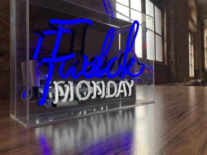 Produktbild Locomocean Grosse Acryl-Box Neon - F*ck Monday blau
