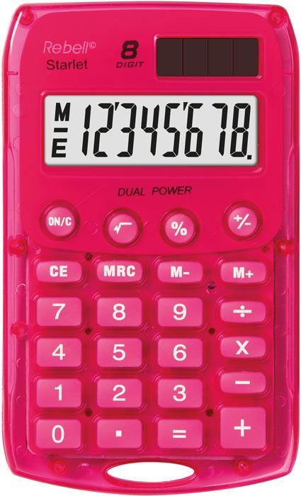 Actual product image Rebell Starlet calculator pink (Solar cells, Batteries)