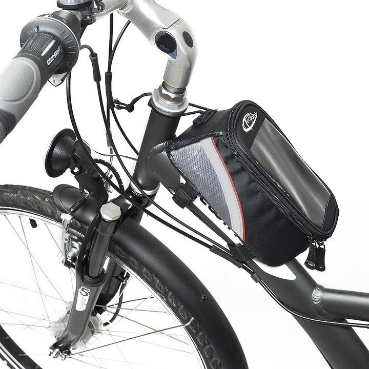 Actual product image tectake Bike bag with frame attachment for smartphones (1.30 l, Frame bag)