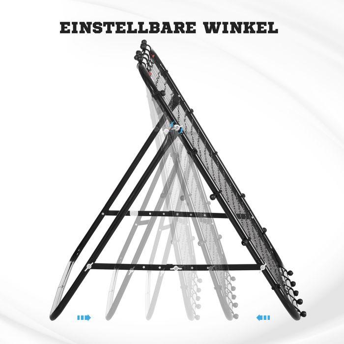 Produktbild Swisshandel24 Fussball Rebounder Kickback Tor Rückprallwand Netz, Metallrohr+PE Gewebe, 96 x 80 x 96 cm, Schwarz