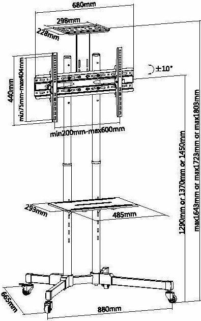 Image du produit equip Multifunktions LCD-TV Wagen (À CRISTAUX LIQUIDES, 70", 50 kg)