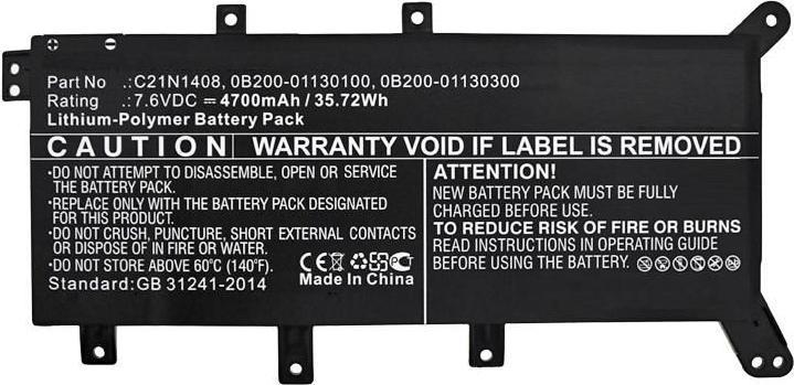 Produktbild CoreParts Laptop Battery for Asus (4100 mAh)