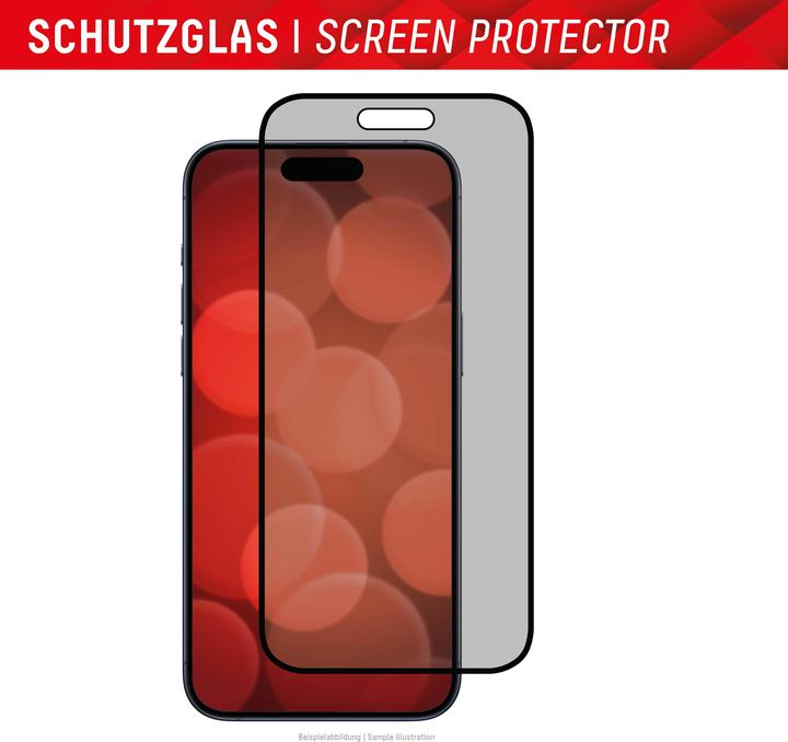 Produktbild Displex Real Glass, Privacy Full Cover Panzerglas (1 Stück, Apple iPhone 15 Pro, Apple iPhone 15)