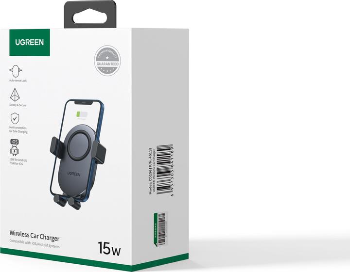 Actual product image Ugreen Car holder for ventilation grille with inductive charging CD256 (silver)