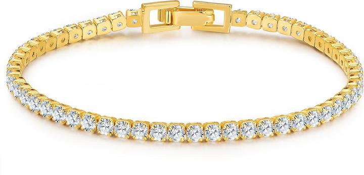 Glanzstücke München Damen Sterling Silber Zirkonia Gelbgold - 34422 (19 cm, Sterling Silber)