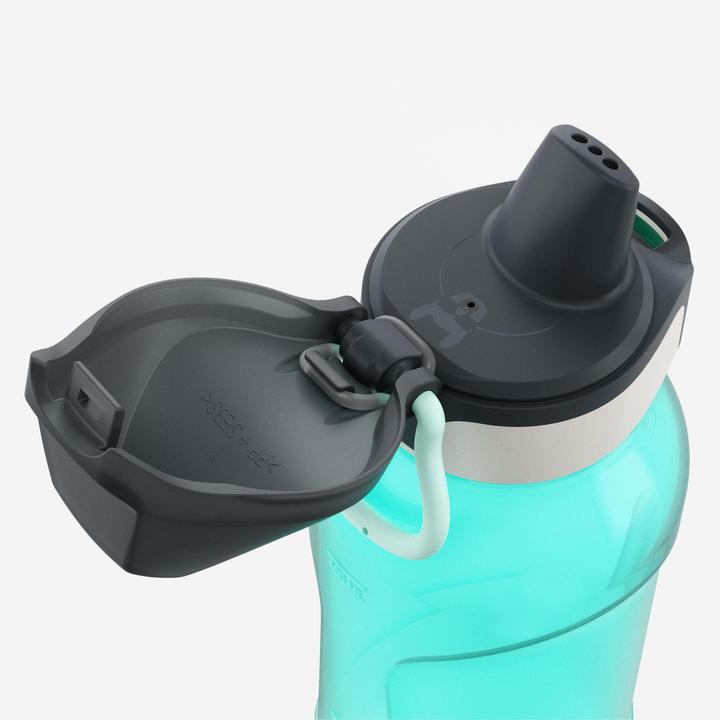 Actual product image Quechua 0.5 L kids’ stainless steel water flask 500 with instant stopper for hiking (0.50 l)