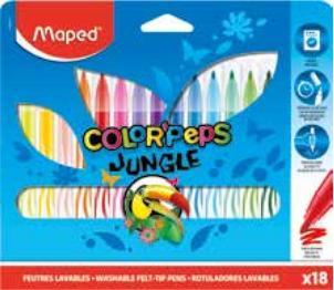 Image du produit Maped Feutres de coloriage Jungle 18 (Multicolore, 18 x)