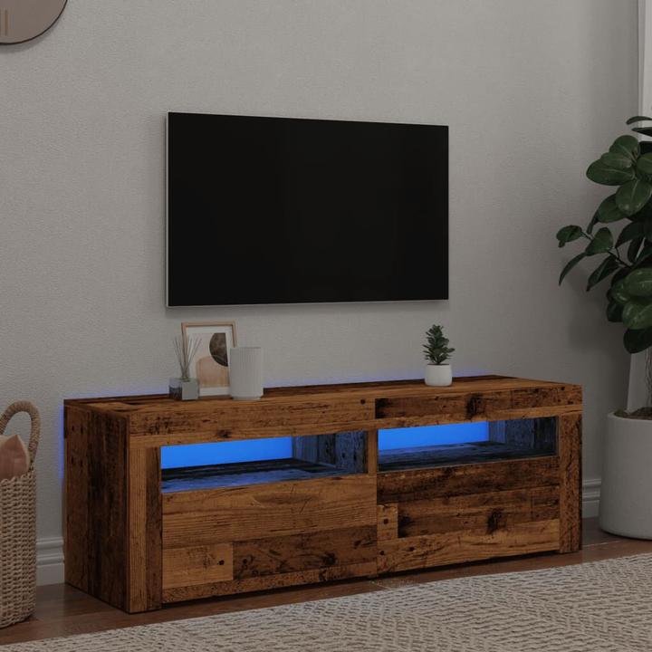Produktbild VidaXL TV Schrank Lowboard Fernsehschrank Fernsehtisch mit LED Altholz-Optik (120 x 35 x 40 cm)