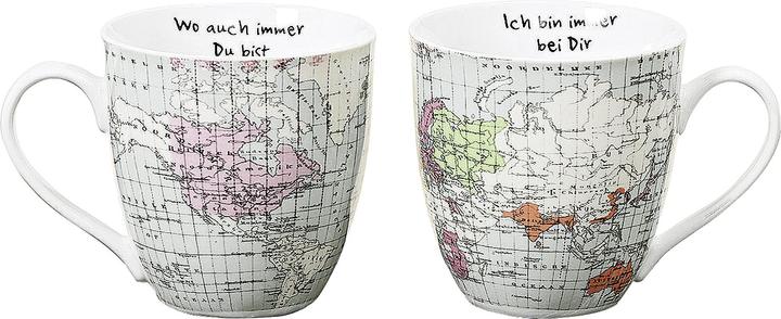 Image du produit Boltze Home Tasse à café Tour du monde Jumbo Porcelaine assortie 600 ml 11cm Ø11cm blanc (6 x)