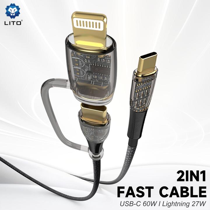 Image du produit Lito Câble de chargement 2 en 1 (1.20 m, 60 W)