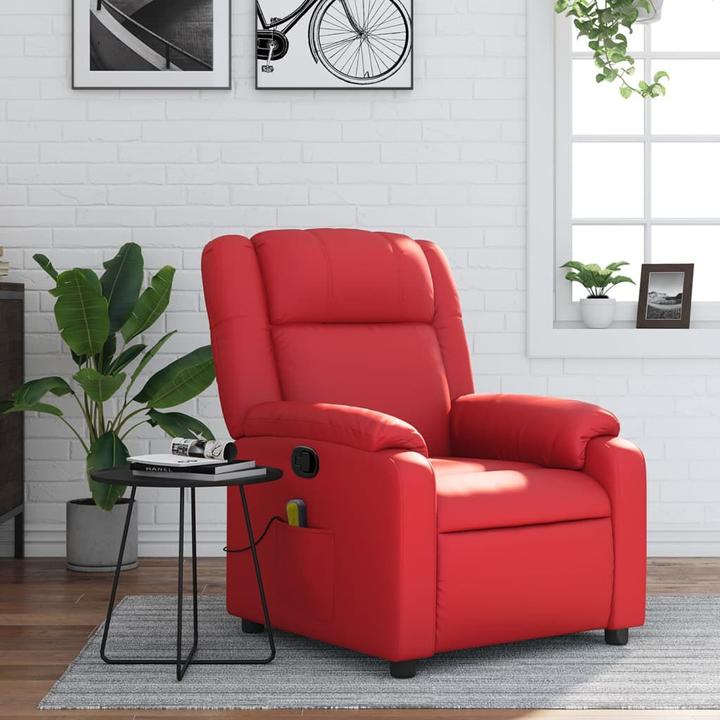 VidaXL Massagesessel Fernsehsessel Relaxsessel Sessel Liegesessel Rot Kunstleder