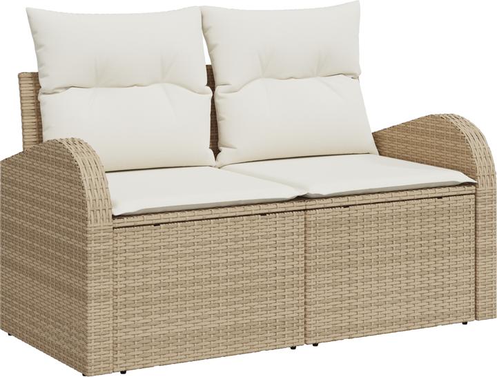 Produktbild VidaXL 7-teiliges Garten Sofa Set mit Kissen Beige Poly Rattan