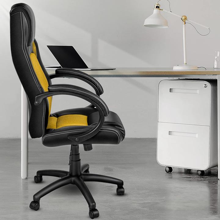 Image du produit Tresko Racing Chefsessel mit Wippmechanik und gepolsterten Armlehnen