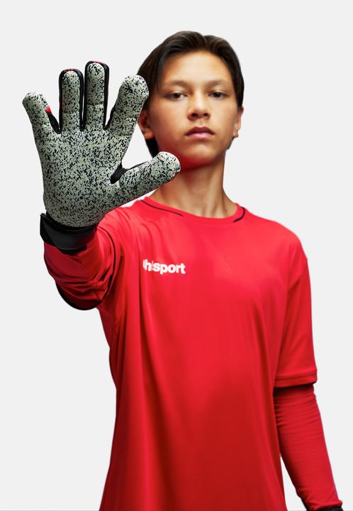 Produktbild Uhlsport Powerline Supergrip HN Torwarthandschuhe schwarz/rot/Weiss (7)