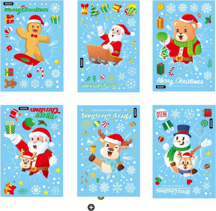 Produktbild Hermex Fensterbilder Weihnachtsaufkleber für Fenster Weihnachtssticker Merry Christmas
