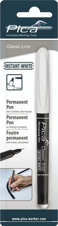 Produktbild Pica Permanentmarker INSTANT white, Rundsp 1-2mm / SB (Weiss, 2 mm)