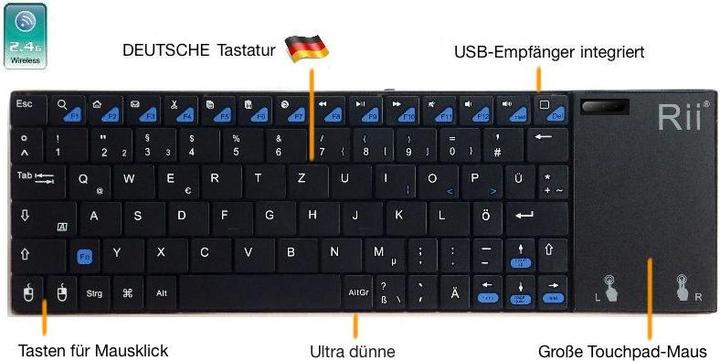Produktbild Rii K12+ (DE, Kabellos)