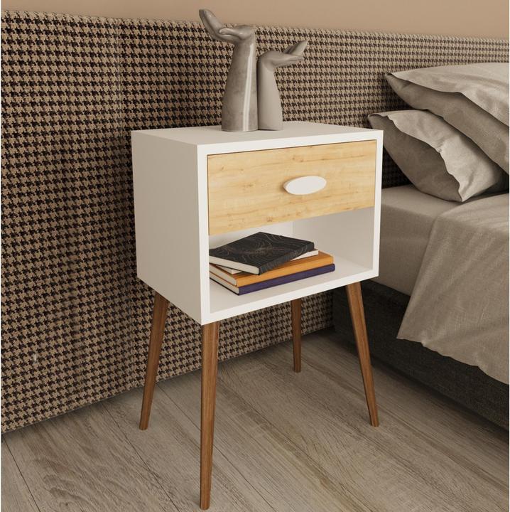 Produktbild VCM Holz Beistelltisch Nachttisch Singol XL (45 x 30 x 70 cm)