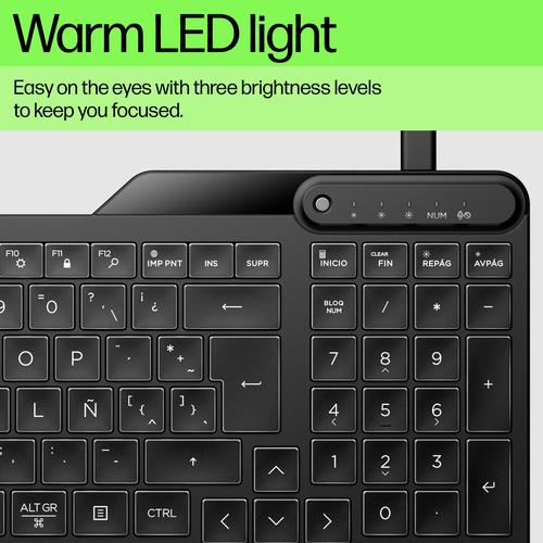 Actual product image HP 400 Backlit Keyboard Wired (CH, Cable)