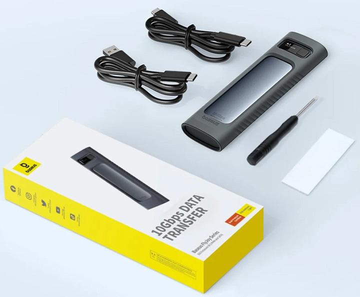 Actual product image Baseus FlyJoy Series SSD Enclosure (M.2 NVMe) Space Grey (M.2 2230)